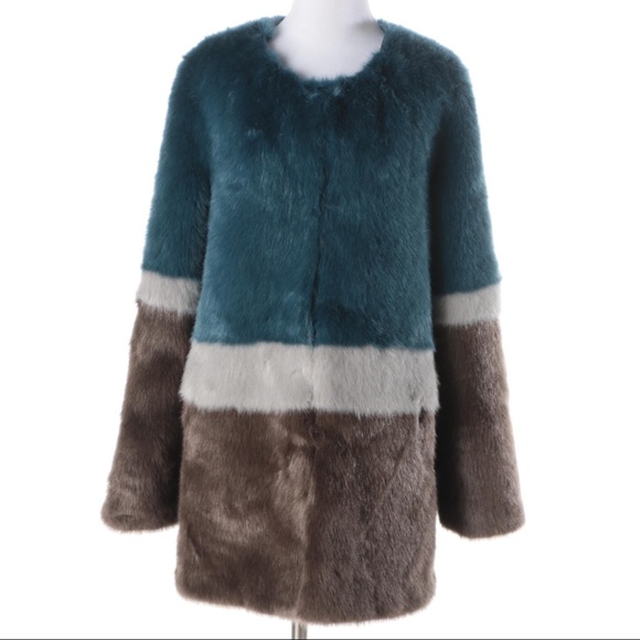 Anthropologie Molliolli Faux Fur Coat Open Jacket - Picture 3 of 6